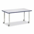 Jonti-Craft Berries Rectangle Activity Table, 30 in. x 48 in., Mobile, Freckled Gray/Navy/Gray 6473JCM112